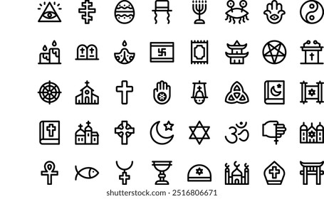 Religion icons High-Quality Vector Icons Collection with Editable Stroke. Ideal for Professional and Creative Projects.