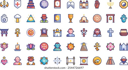 Religion icons High-Quality Vector Icons Collection with Editable Stroke. Ideal for Professional and Creative Projects.