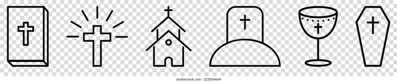 Religion icons set. Vector illustration isolated on transparent background
