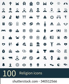 juego de vectores de iconos de religión.