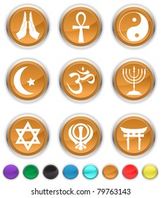 	religion icons,each color icon is set on a different layer