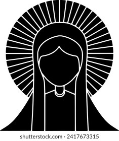religion illustration mary silhouette christian logo sun icon religious outline catholic god virgin holy christianity mother woman church maria shape bible spiritual statue vector graphic background