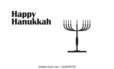 Religion image of jewish holiday Hanukkah white background with menorah (traditional candelabra) and candles