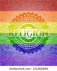 Religion lgbt colors emblem 