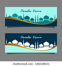 Religion muslim celebration. Ramadan kareem banner illustration. Islamic greeting card template.