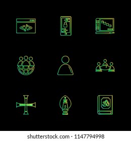 religion  networks  team  science  share  networking  islam  jesus  christan  god  father  islam  prayer  cross  technology  maths  icon vector design  flat  collection style creative  icons