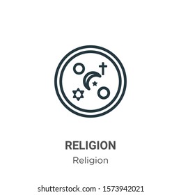 Religion outline vector icon. Thin line black religion icon, flat vector simple element illustration from editable religion concept isolated on white background