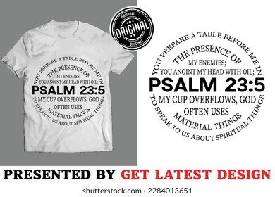 Religion PASLM Typography t-shirt design for you , Vector Template  .