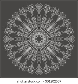 Religion, philosophy, spirituality, occultism symbol,  Trendy hipster circle.