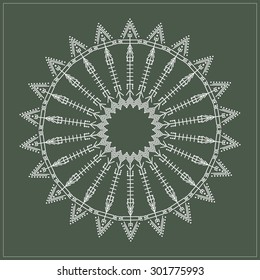 Religion, philosophy, spirituality, occultism symbol, Trendy hipster circle.