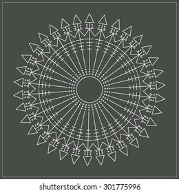 Religion, philosophy, spirituality, occultism symbol, Trendy hipster circle.