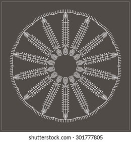 Religion, philosophy, spirituality, occultism symbol, Trendy hipster circle.