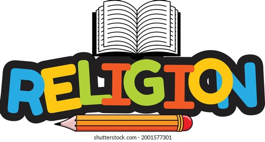 Religion School Kids Text Banner Vector Design