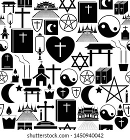 religion seamless pattern background icon.