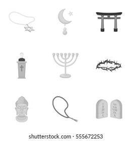 Religion set icons in monochrome style. Big collection of religion vector symbol stock illustration