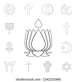 religion symbol, ayyavazhi outline icon. element of religion symbol illustration. signs and symbols icon can be used for web, logo, mobile app, ui, ux