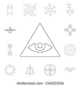 religion symbol, caodaism outline icon. element of religion symbol illustration. signs and symbols icon can be used for web, logo, mobile app, ui, ux