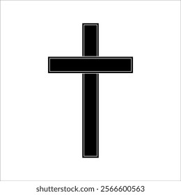 Religion symbol. christian cross vector symbol flat and outline style. Cross symbols. Crucifix. Jesus Christ