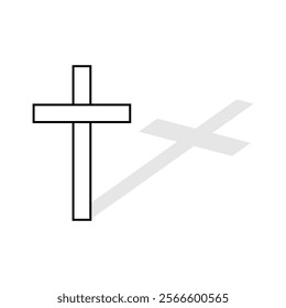 Religion symbol. christian cross vector symbol flat and outline style. Cross symbols. Crucifix. Jesus Christ