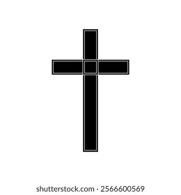 Religion symbol. christian cross vector symbol flat and outline style. Cross symbols. Crucifix. Jesus Christ