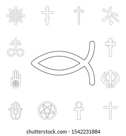 religion symbol, christianity outline icon. element of religion symbol illustration. signs and symbols icon can be used for web, logo, mobile app, ui, ux