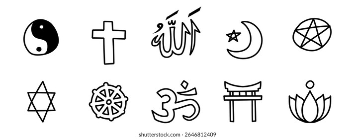 religion symbol doodle hand drawing believe god