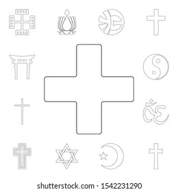 religion symbol, greek cross outline icon. element of religion symbol illustration. signs and symbols icon can be used for web, logo, mobile app, ui, ux