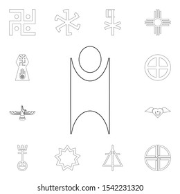 religion symbol, humanism outline icon. element of religion symbol illustration. signs and symbols icon can be used for web, logo, mobile app, ui, ux