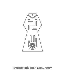 religion symbol, Jainism outline icon. Element of religion symbol illustration. Signs and symbols icon can be used for web, logo, mobile app, UI, UX