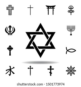 religion symbol, Judaism icon. Element of religion symbol illustration. Signs and symbols icon can be used for web, logo, mobile app, UI, UX