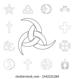 religion symbol, odin outline icon. element of religion symbol illustration. signs and symbols icon can be used for web, logo, mobile app, ui, ux