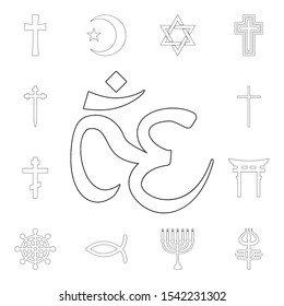 religion symbol, om outline icon. element of religion symbol illustration. signs and symbols icon can be used for web, logo, mobile app, ui, ux