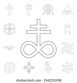 religion symbol, satanic church outline icon. element of religion symbol illustration. signs and symbols icon can be used for web, logo, mobile app, ui, ux