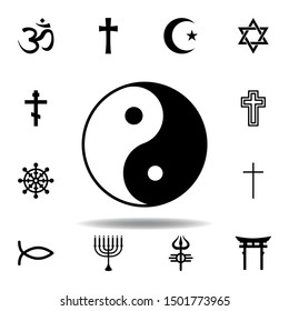 religion symbol, yin yang icon. Element of religion symbol illustration. Signs and symbols icon can be used for web, logo, mobile app, UI, UX