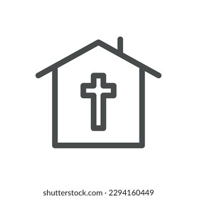 Religion symbols related icon outline and linear vector.