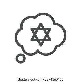 Religion symbols related icon outline and linear vector.