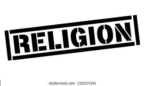 Religion typographic stamp
