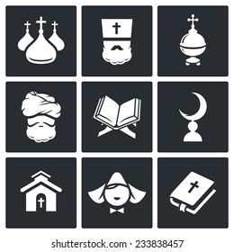 Religion Vector Isolated Flat Icons Set