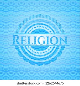 Religion water wave representation emblem background.