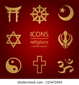 religions of the world.  Vector icons set
