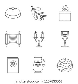 Religiosity icons set. Outline set of 9 religiosity vector icons for web isolated on white background