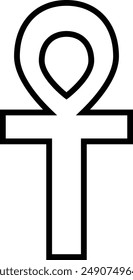 Religious Ansata Cross flat black vector icon.