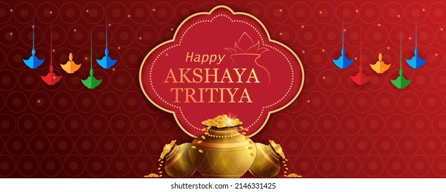 Religious background for Akshaya Tritiya Hindu spring festival of India .Vector illustration