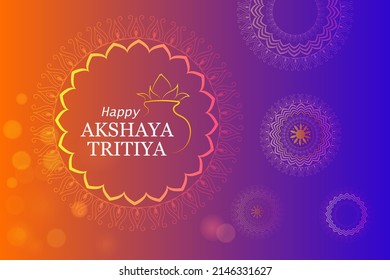 Religious Background For Akshaya Tritiya Hindu Spring Festival Of India .Vector Illustration