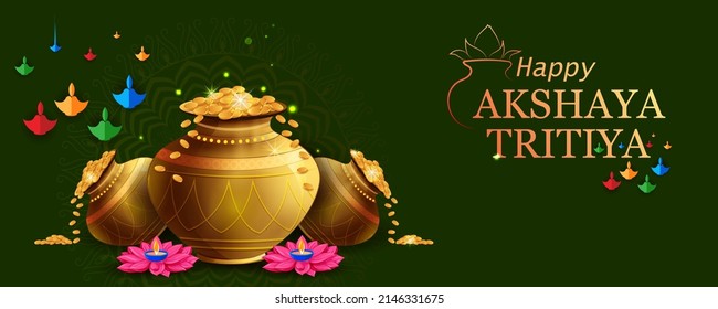 Religious background for Akshaya Tritiya Hindu spring festival of India .Vector illustration