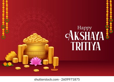 Religious background for Akshaya Tritiya Hindu spring festival of India .Vector illustration