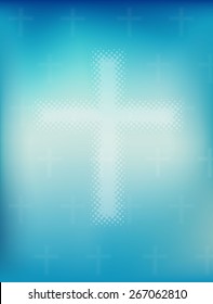 Religious Background Blurred Sky Cross Vector Stock Vector (Royalty ...