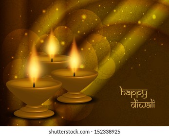 religious background design for diwali festival with beautiful lamps. vector illustration