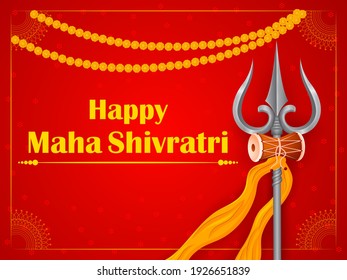 Religious background for Indian Maha Shivratri celebration. the festival of Lord Shiva. Vector illustration