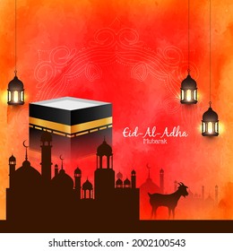 Religious beautiful Eid Al Adha mubarak Islamic culture background vector